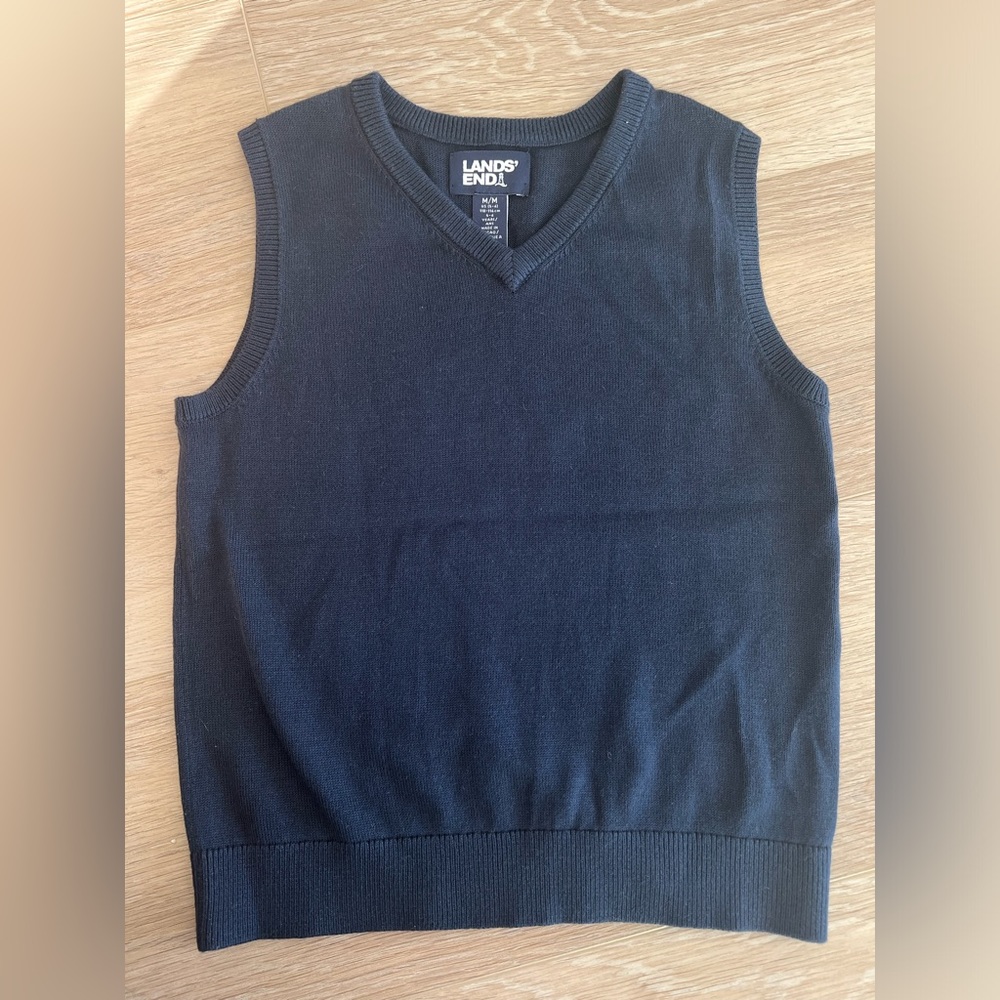 Lands' End School Uniform Kids Cotton Modal Fine Gauge Sweater Vest